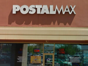 Image of Postal MAX location outside front door.